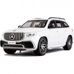 1/24 Benz GLS63 AMG Model Car Zinc Alloy Diecast Toy Car Pull Back with Light and Sound Toy Vehicle Door Can Be Opened (White...