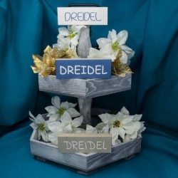 Hanukkah Decorations Funny Hanukkah Gifts Dreidel Dreidel Dreidel Wood Blocks Set of 3 Hanukkah Tiered Tray Decor Festive Cha...