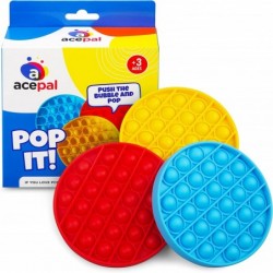 Pop On It Fidget Toy-3 Pack Sensory Toys Fun Bubble Toy for ADHD Autism Anxiety Stress Relief and Calm Soft Silicone Popper K...