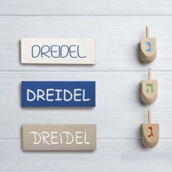 Hanukkah Decorations Funny Hanukkah Gifts Dreidel Dreidel Dreidel Wood Blocks Set of 3 Hanukkah Tiered Tray Decor Festive Cha...