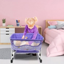 Doll Bed Furniture 2 Function Toy Doll Bed and Doll Swings Together for 18 inches Baby Dolls Baby Doll Crib with Bottom Tray ...