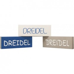 Hanukkah Decorations Funny Hanukkah Gifts Dreidel Dreidel Dreidel Wood Blocks Set of 3 Hanukkah Tiered Tray Decor Festive Cha...