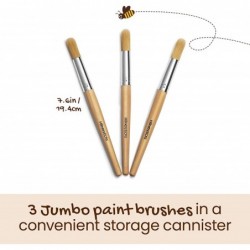 Jumbo Paint Brush Set - 3 Pack. Jumbo Paint Brushes for Kids with a Large Wood Handle for Easy Grip. Perfect for Toddler and ...