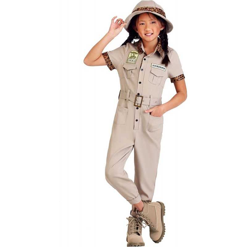 Girls Zookeeper Costume Zookeeper Jumpsuit Outfit for Kids $65.50 Kids' Costumes