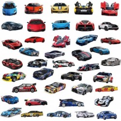 100PCS Car Stickers for Kids Racing Car Stickers Sports Car Stickers Color Waterproof Stickers Stickers Suitable for Water Bo...