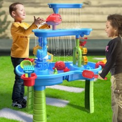 Kids Sand Water Table for Toddlers 3-Tier Sand Table and Water Play Table Kids Beach Toys Activity Sensory Play Table Outdoor...