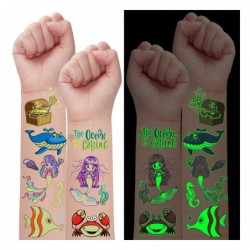 38 Luminous Styles - Mermaid Party Supplies Glow Mermaid Temporary Tattoos for Girls Kids Mermaid Birthday Party Decorations ...