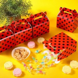 30 Pieces Ladybug Party Supplies Ladybug Party Favor Boxes Ladybug Red Black Polka Dot Candy Boxes for Ladybug Party Wedding ...