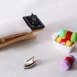 Mini Ironing Table Ironing Table Yarn Sewing Mini Ironing Board Realistic Wear-Resistance Trendy Mini Dollhouse Ironing Furni...