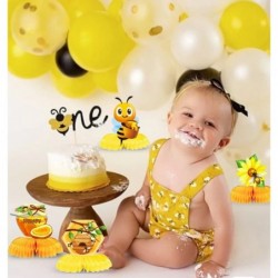 Honey Bee Party Decorations 7 PCS Bumble Bee Honeycomb Centerpieces Table Centerpieces with 50 PCS Bee Stickers for Bee Baby ...