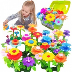 Flower Garden Building Toys Girl Toys Build a Garden 130 PCS Flower Pretend Gardening Gift for Kids Floral Arrangement Playse...