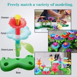 Flower Garden Building Toys Girl Toys Build a Garden 130 PCS Flower Pretend Gardening Gift for Kids Floral Arrangement Playse...