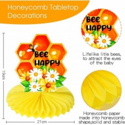 Honey Bee Party Decorations 7 PCS Bumble Bee Honeycomb Centerpieces Table Centerpieces with 50 PCS Bee Stickers for Bee Baby ...