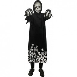 Halloween Costume Cosplay Horror Skeleton Black Robe with Glow in The Dark Halloween Child Costume $37.64 Kids' Costumes