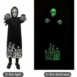 Halloween Costume Cosplay Horror Skeleton Black Robe with Glow in The Dark Halloween Child Costume $37.64 Kids' Costumes