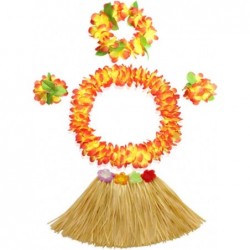 40cm Grass Skirt with Flowers Bracelets Headband Necklace Hula Set $23.51 Kids' Dress-Up Accessories