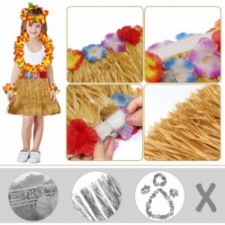 40cm Grass Skirt with Flowers Bracelets Headband Necklace Hula Set $23.51 Kids' Dress-Up Accessories