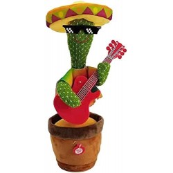 gd-TechA Dancing Cactus Toy TikTok Singing Toy Lighted Toy Electronic Repeating Voice for Kids Cactus Plant Plush Pets Wriggl...