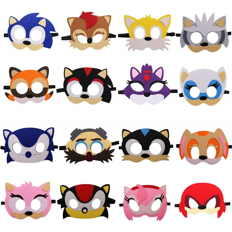 16 Packs Hedgehog Mask Felt Party Favors for Kid Hedgehog Themed Party Supplies Dress Up Masks Photo Booth Prop Cartoon Chara...