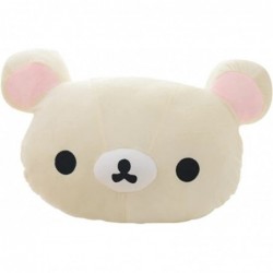 Cartoon Rilakkuma Plush Pillow Staffed Soft Easy Brown Bear Head Plush Toy Cute Relax Bear Sofa Cushion Children (Color : Yel...