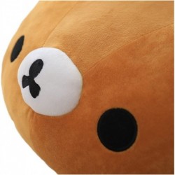 Cartoon Rilakkuma Plush Pillow Staffed Soft Easy Brown Bear Head Plush Toy Cute Relax Bear Sofa Cushion Children (Color : Yel...