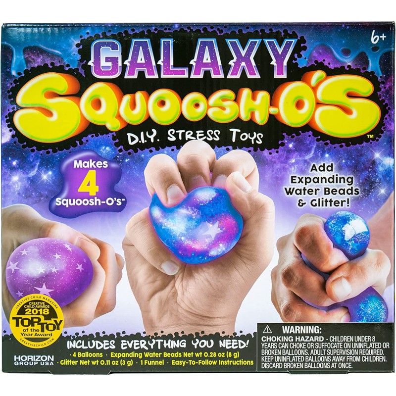 Galaxy Squoosh-O's DIY Fidget Toys by Horizon Group USA Make 4 De-Stressing Toys DIY Stress Balls For Kids Includes Balloons ...