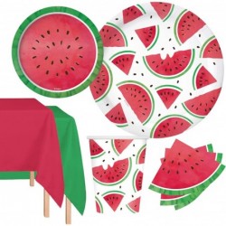 Serves 18 Complete Watermelon Summer Party Supplies Includes Plates Cups Napkins Table Covers Ideal for a Watermelon Theme Pa...