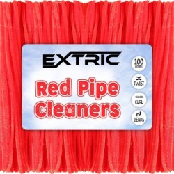 Pipe Cleaners- 100Pc. Pipe Cleaner Red Pipe Cleaners-Chenille Stems Pipe Cleaners Craft Fuzzy Sticks Great Craft Supplies DIY...