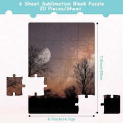 6 Sets Sublimation Blanks Puzzles White Jigsaw Puzzle Blank Puzzles DIY Blank Puzzle for Sublimation Transfer Thermal Transfe...