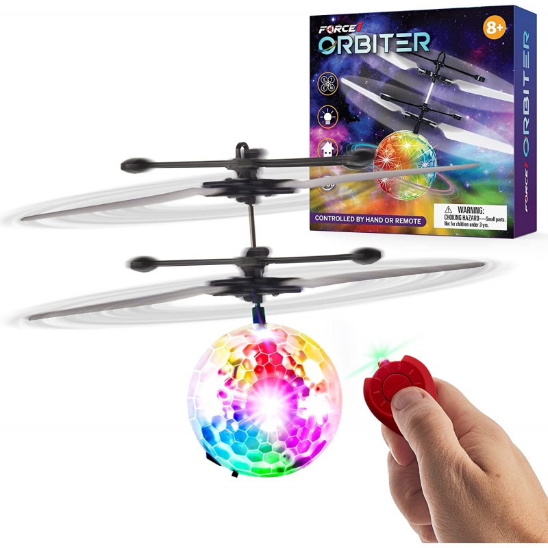 Orbiter Flying Orb Ball Hand Operated Drones for Kids- Flying Ball Drone Toy with Remote LED Hand Controlled Drone Orb Toy In...