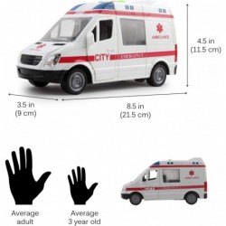 Rescue Ambulance Friction Powered 1:16 Scale with Lights and Sounds Kids Medical Transport Emergency Vehicle Push and Go Dura...