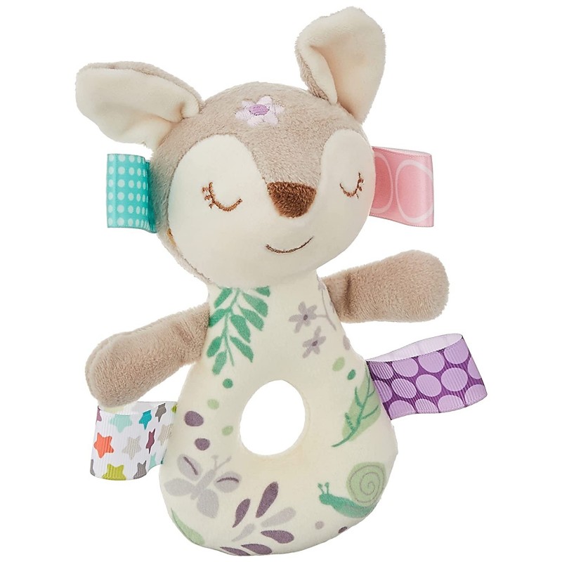 Embroidered Soft Ring Rattle Flora Fawn $17.15 Baby Rattles & Plush Rings