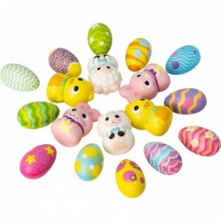 18 Easter Squishies Slow Rising Toys Set Include Rabbit Sheep Chicken Easter Eggs for Kids Stress Squishy Ball Easter Hunt Th...