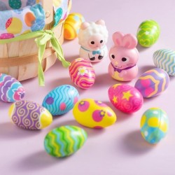 18 Easter Squishies Slow Rising Toys Set Include Rabbit Sheep Chicken Easter Eggs for Kids Stress Squishy Ball Easter Hunt Th...