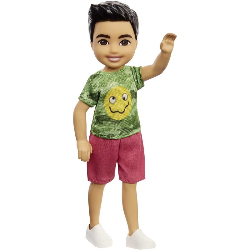 Chelsea Boy Doll (6-inch Brunette) Wearing Camo T-Shirt Shorts and Sneakers Gift for 3 to 7 Year Olds White $16.72 Dolls