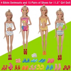 89Pcs Doll Clothes and Accessories for 12 Inch Boy Doll and 11.5 Inch Girl Doll Includes 32 Seaside Wear Clothes Bikini Marin...