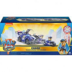 Paw Patrol Chase 2-in-1 Transforming Movie City Cruiser Toy Car with Motorcycle Lights Sounds and Action Figure Kids Toys for...