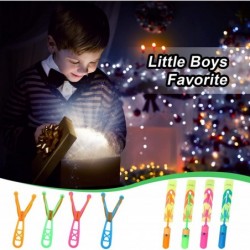 24Pcs Slingshot Flying Copters Slingshot Flying Copters with LED Lights Glow in The Dark Party Supplies for Birthday Gifts 12...