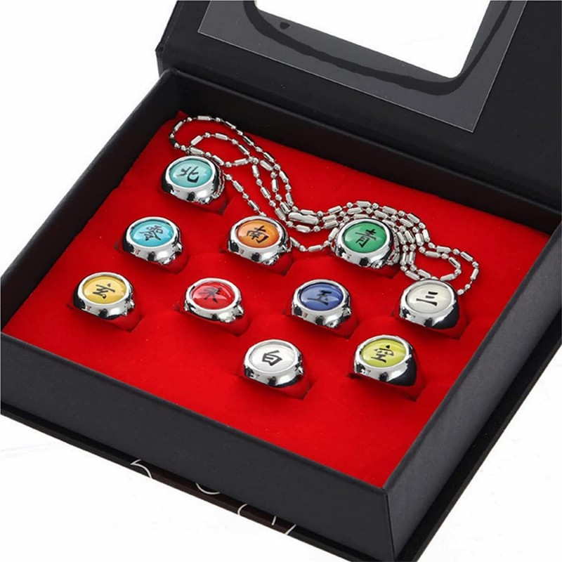 Rings Set Cosplay Finger Rings with Necklace Ring for Men Kids and Ninja Fans $31.90 Kids' Dress-Up Accessories