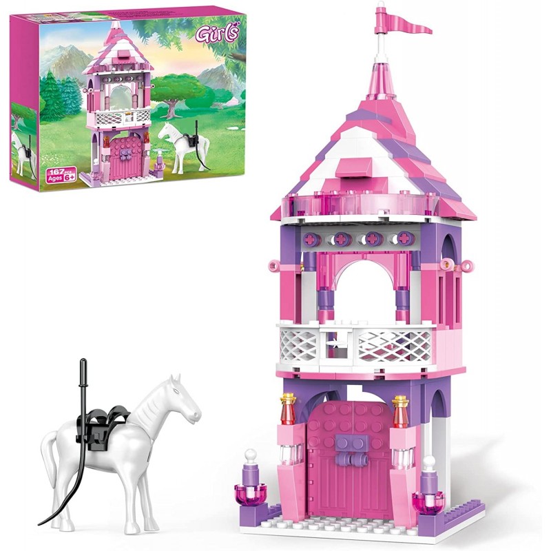 Friends Girls Princess Castle Building Blocks Set Royal Castle STEM Construction Toy Pink Palace Model Creative Birthday for ...