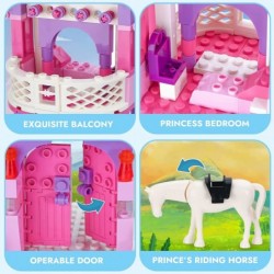 Friends Girls Princess Castle Building Blocks Set Royal Castle STEM Construction Toy Pink Palace Model Creative Birthday for ...