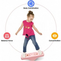 Kids Rocking Seesaw Balance Board with 5 Wooden Balls Sensory Training Rocking Board Balance Training Equipment Children Indo...