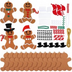 24 Pcs Christmas DIY Felt Gingerbread Man Craft for Kids Gingerbread Man Ornament Ginger Bread Men Hanging with Self-Adhesive...