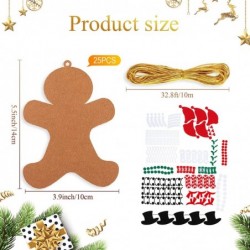 24 Pcs Christmas DIY Felt Gingerbread Man Craft for Kids Gingerbread Man Ornament Ginger Bread Men Hanging with Self-Adhesive...