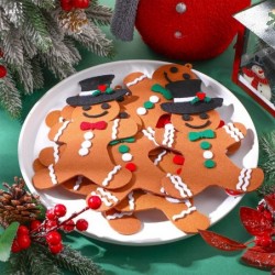 24 Pcs Christmas DIY Felt Gingerbread Man Craft for Kids Gingerbread Man Ornament Ginger Bread Men Hanging with Self-Adhesive...