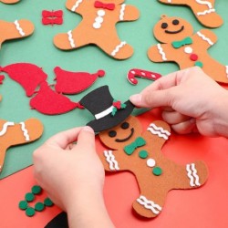 24 Pcs Christmas DIY Felt Gingerbread Man Craft for Kids Gingerbread Man Ornament Ginger Bread Men Hanging with Self-Adhesive...