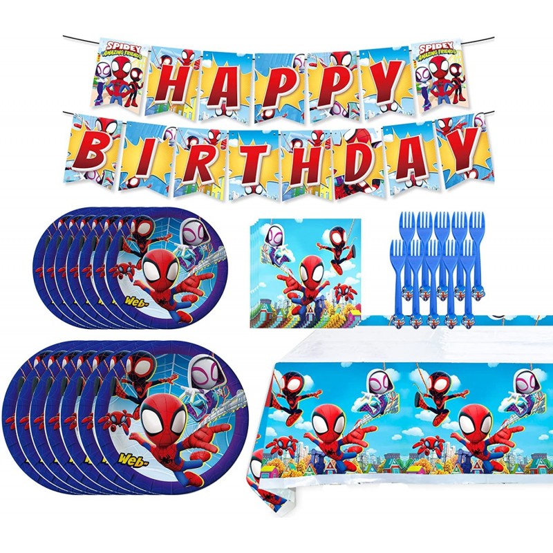 Spidey And His Amazing Friends Birthday Party Supplies Spider Birthday Party Decorations Includes Tablecloth Plates Napkins F...