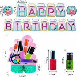 Spa Birthday Party Decorations Kit Spa Happy Birthday Banner Make Up Honeycomb Centerpiece Nail Girl Theme Dizzy Danglers for...