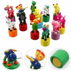 12pcs Kids Wooden Push Up Toys Kids Finger Puppets Wood Animal Figurines Press Base Thumb Puppets Animal Party Favors $31.17 ...