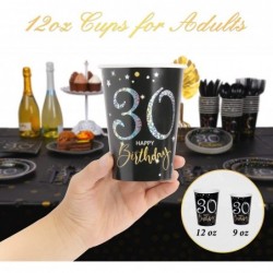 30th Birthday Plates and Napkins Set Serves 24 30th Birthday Decorations for Him 12oz Cups 48 Napkins Knives Forks Spoons Inc...